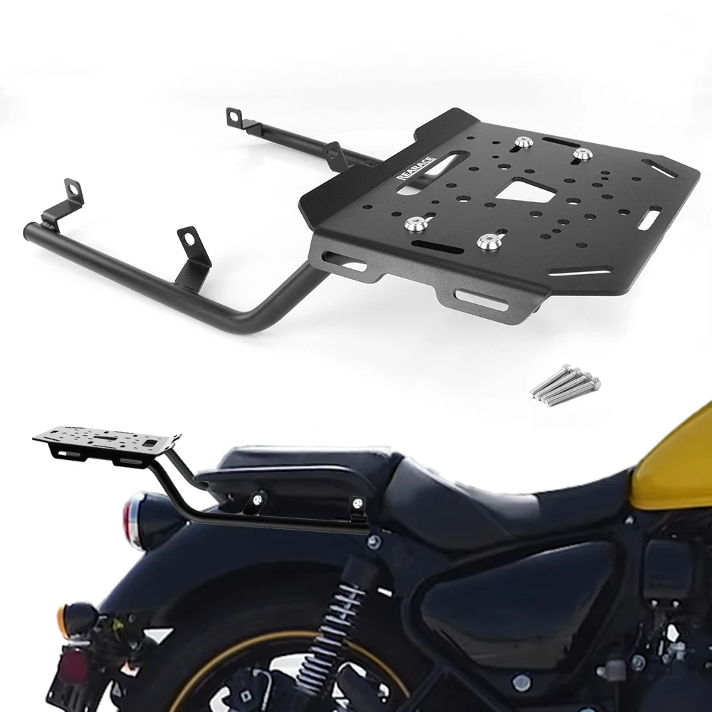 

For Royal Enfield Meteor 350 2021 2022 2023 2024 2025 Motorcycle Rear Luggage Rack Carrier Case Top Box Shelf Holder Support