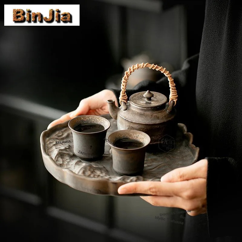 

Kiln Fambe Tea Set Complete Set Japanese Gaiwan Tea Ceremony Set Tea Making Teapot And Tea Cup Set Tableware Ornaments Supplies