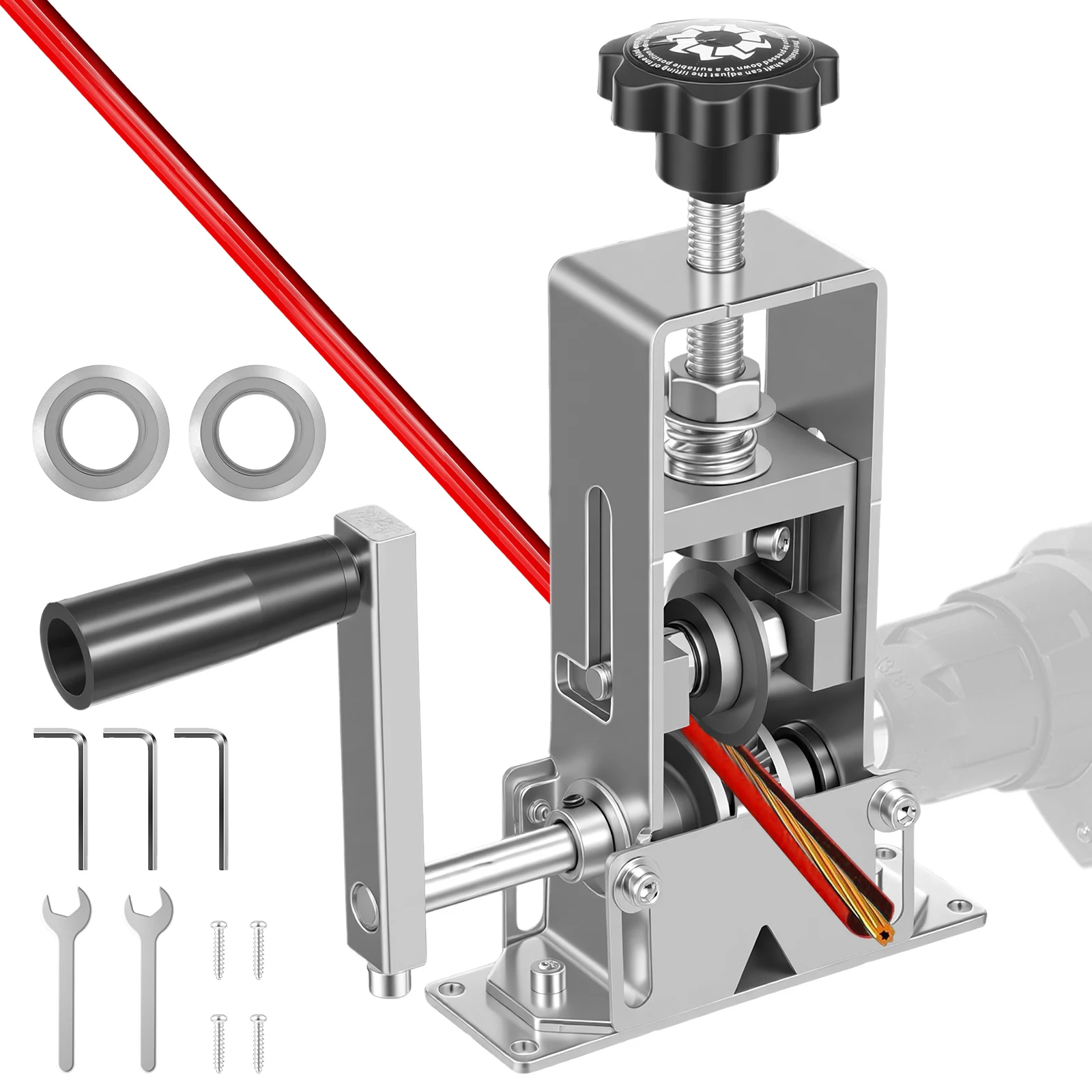 

Hand Crank Wire Stripper Drill Driven Cable Stripper Machine Suitable for Cables Ranging from 1-25mm Manual Copper Cable Peeler