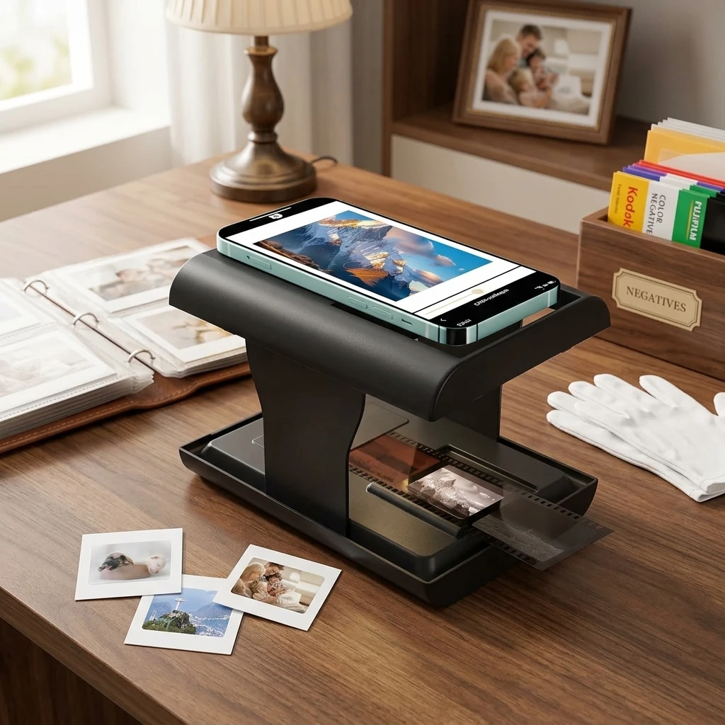 1PC 35mm Film Scanner Smartphone Negative Slide Digitizer with LED Backlight Portable Photo Converter Viewer Scanner