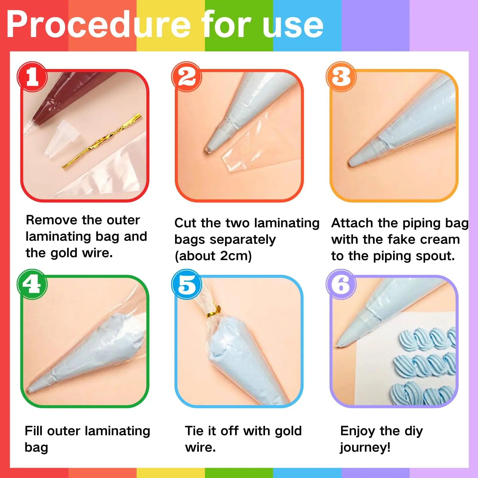 100g simulation buttercream adhesive with nozzle for cell phone cases, DIY cupcakes, sundaes and birthday gifts.