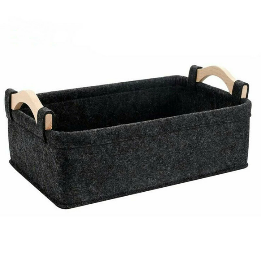 1pc Portable Felt Square Storage Basket Transport Basket Storage Box Felt Square Home Storage Baskets