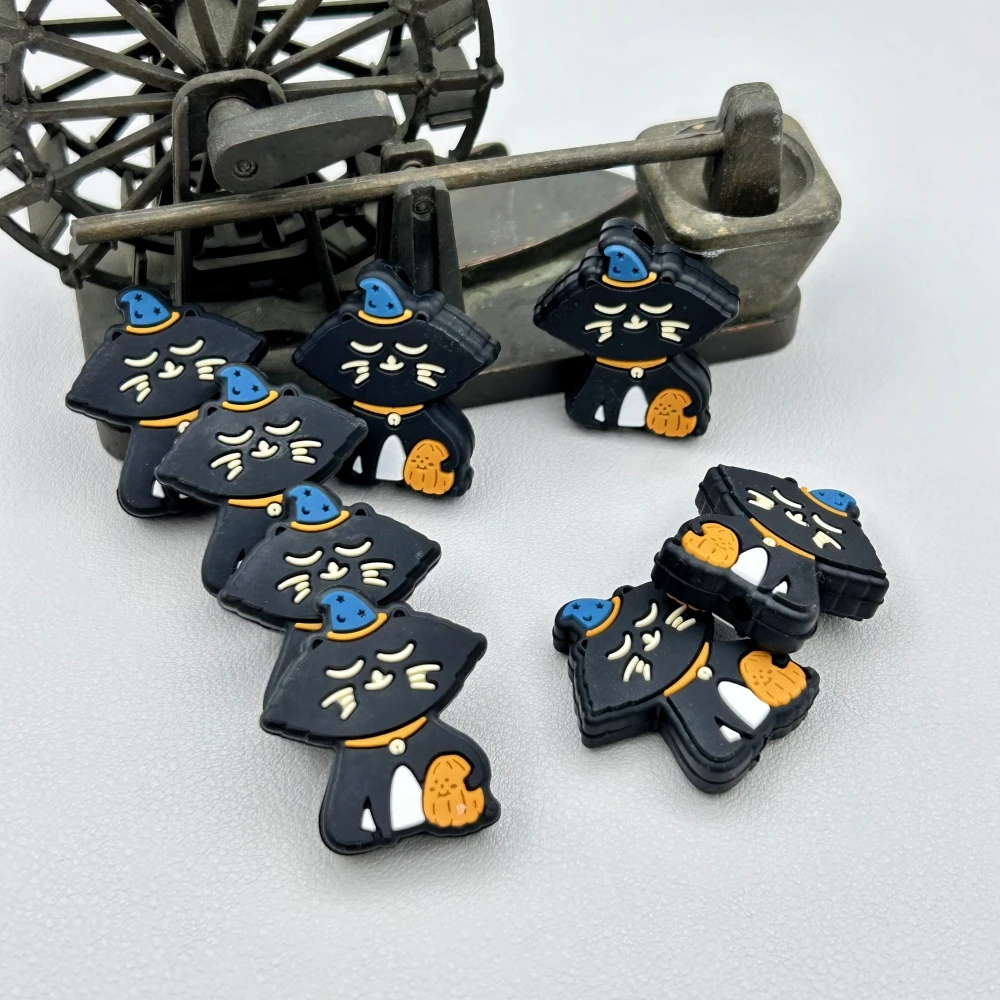 10PC Baby Silicone Bead Cat Boat Carousel Bead Teethe Baby DIY String Pen Bead Nipple Chains Jewelry Accessories Teethe Kawai