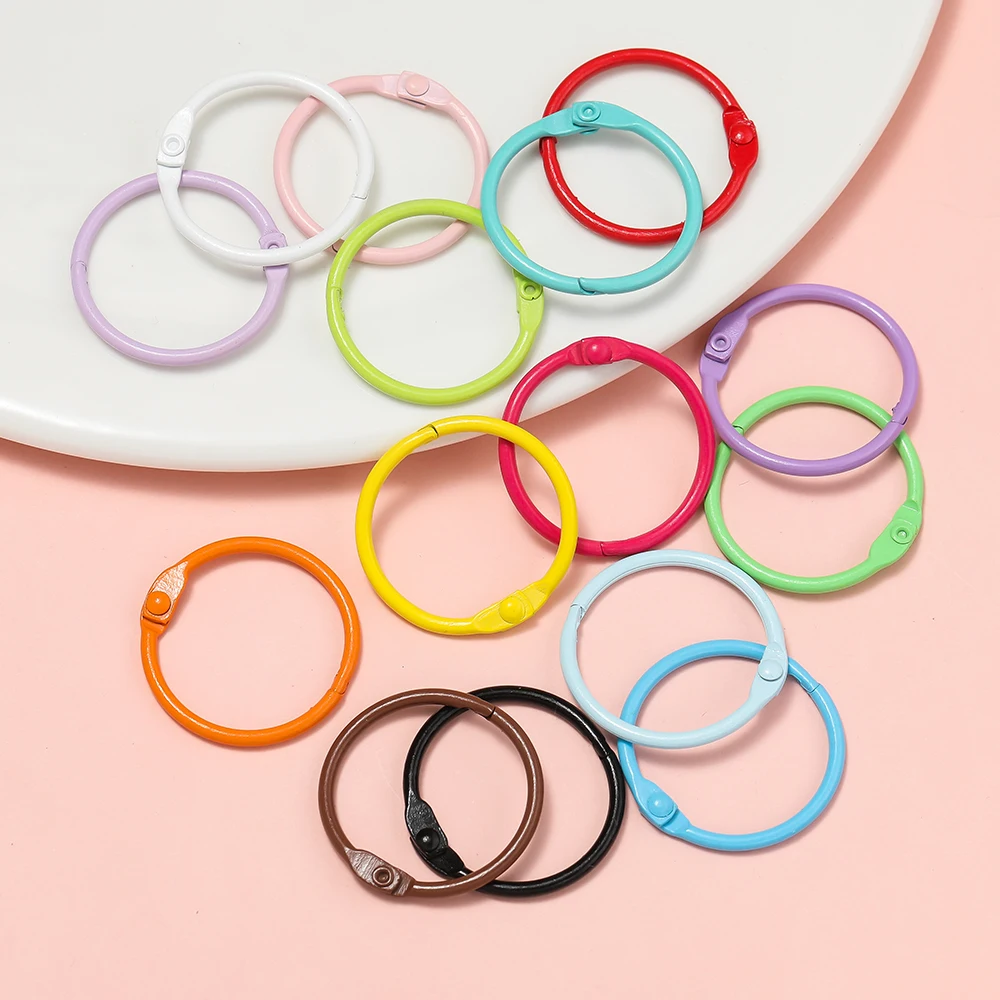 10pcs/lot Colorful Openable Metal Spring Key Ring Pendant Hanging Ring Clasps Carabiner For DIY Bag Connect Handmaking Supplies