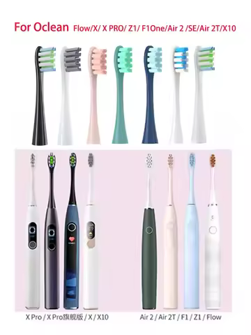 Brush Heads For Oclean Flow/X/ X PRO/ Z1/ F1/ One/ Air 2 /SE Soft Sonic Toothbrush Vacuum DuPont Bristle 7pcs Replacement Heads