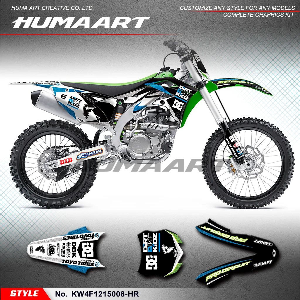 

HUMAART Graphics Kit Stickers Complete for Kawasaki KX450F KXF450 KXF 450 2012 2013 2014 2015, KW4F1215008-HR