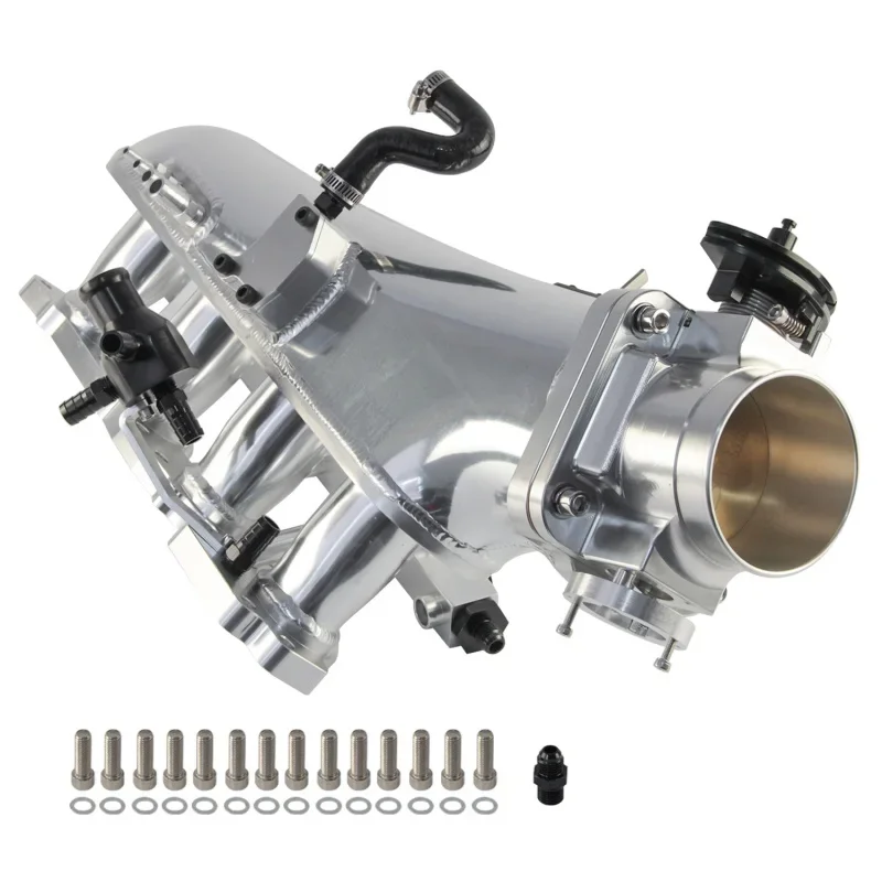 Black/SIlver Fuel Rail 80mm +Throttle Body +Intake Manifold For Nissan Silvia SR20DET Chassis S14 95-98/S15 99-02 Aluminum