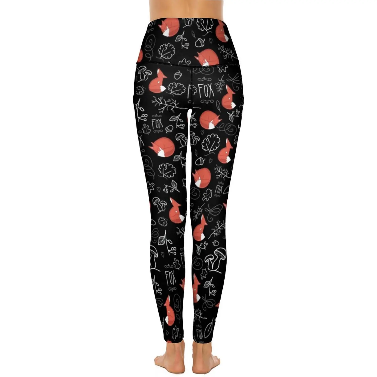 Imagem -03 - Red Fox Art Stretch Leggings para Mulheres Animal Selvagem Print Push up Calças de Ioga Fitness Ginásio Calças Justas Esportivas Padrão Elegante Sexy