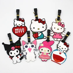 Etiqueta de Hello Kitty para equipaje, accesorios de viaje, soporte de dirección de identificación de maleta, portátil, dibujos animados, My Melody, Kuromi