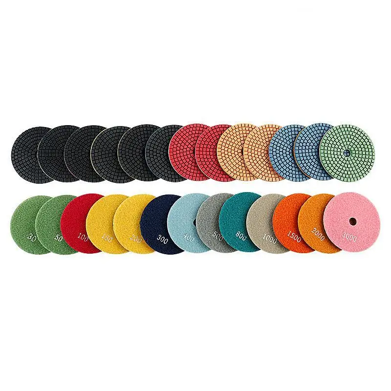 

13pcs 3 / 4 inch Premium Grade Diamond Wet Polishing Pads Grit 30-3000 Wet Sanding Polish Buffer Disc for Granite Countertop