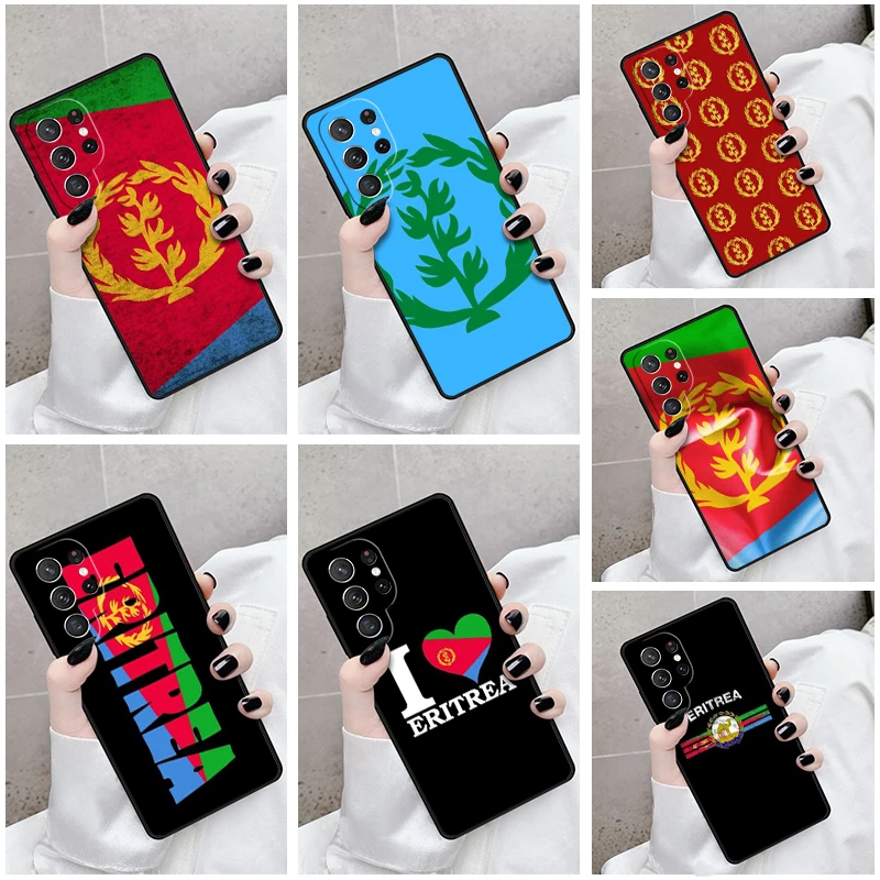 

Phone Case For Samsung Galaxy S24 S23 S21fe S22 Ultra Plus Note 10 20 S8 S9 S10 Cover Eritrea National Flag Coat Of Arm