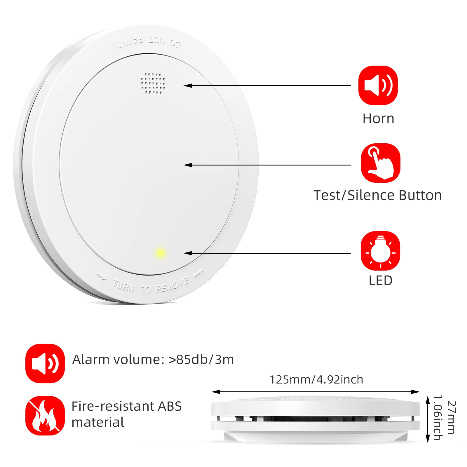 كاشف الدخان المترابط CPVAN ولوحة أمان ذكية WIFI 4G مقاس 7 بوصات، بطارية 10 سنوات متوافقة مع إنذار الدخان القياسي EN14604