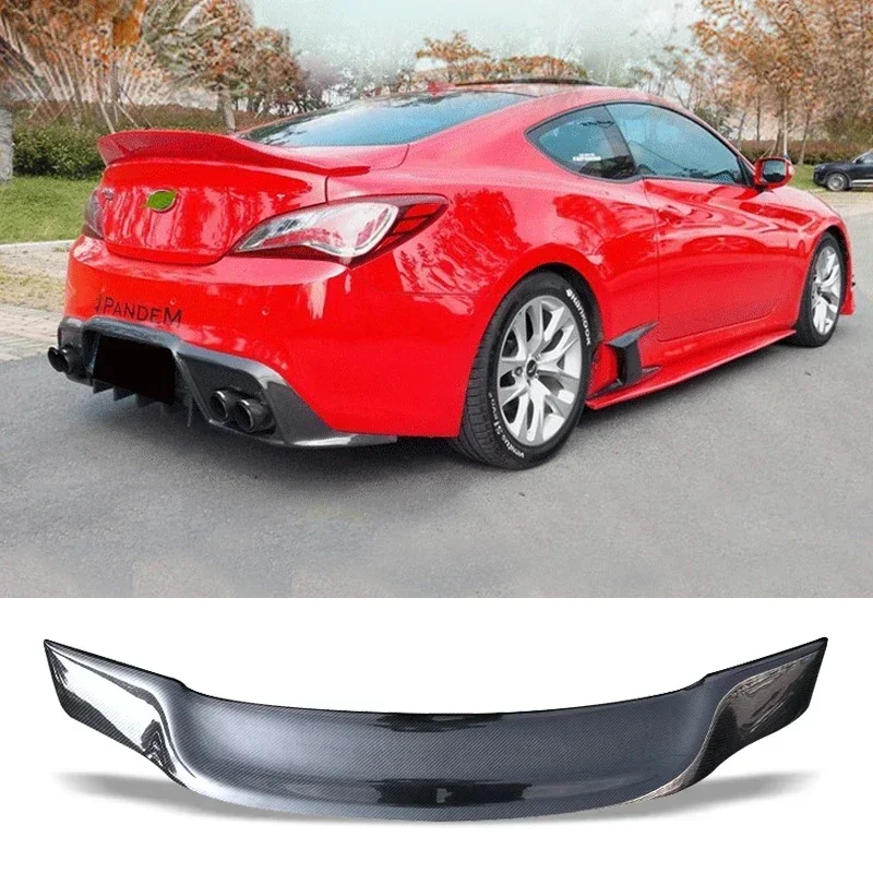 New！ Car Trunk Spoiler Carbon Fiber FRP Auto Rear Trunk Wing For Hyundai ROHENS 2009 - 2013 Type R Refit Accessories Spoiler