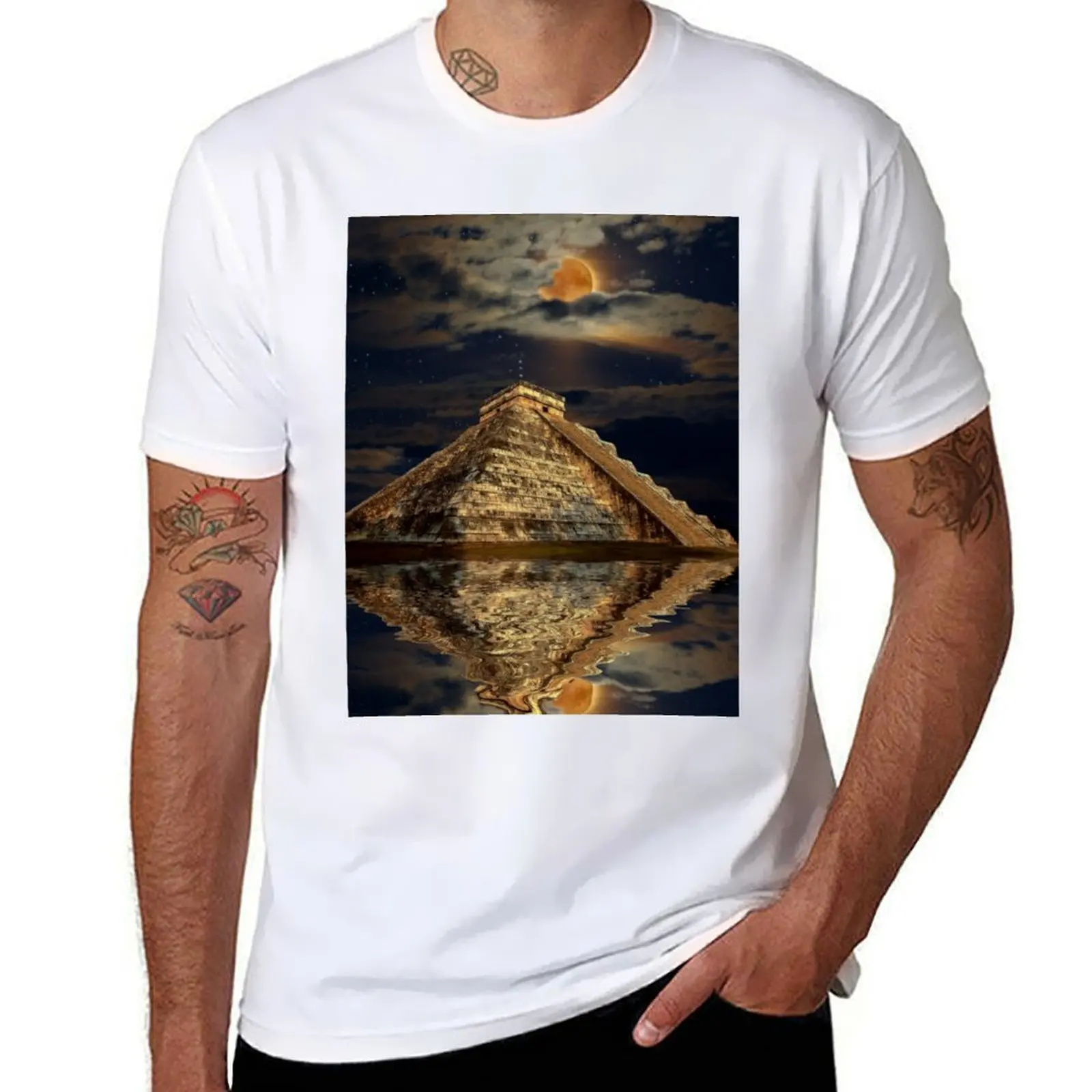 Chichen Itza Ancient Mayan Temple Art футболка мужская 100% хлопок люксовый бренд хлопковые футболки футболка высокого качества Chichen Itza Ancient Mayan Temple Art футболка мужская 100% хлопок люксовый бренд хлопковые футболки футболка высокого качества