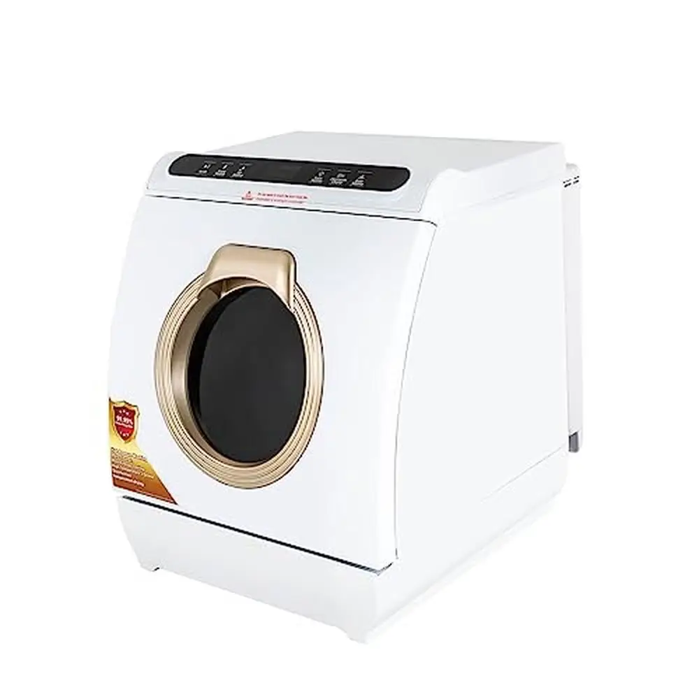 Portable Mini Dishwasher Countertop 900w 5 Programs Dryer Cabinet Easy to Use No Installation Needed Convenient Storage 7L Water