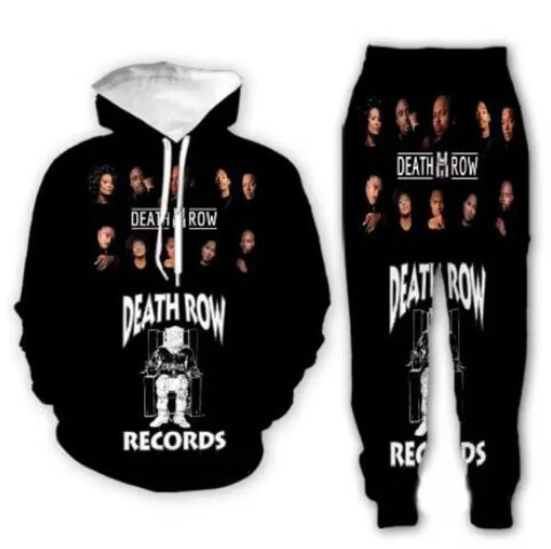 

New Men/Womens DEATH ROW Funny 3D Print Fashion Tracksuits Crewneck Hoodie Joggers Pants + Hoodies