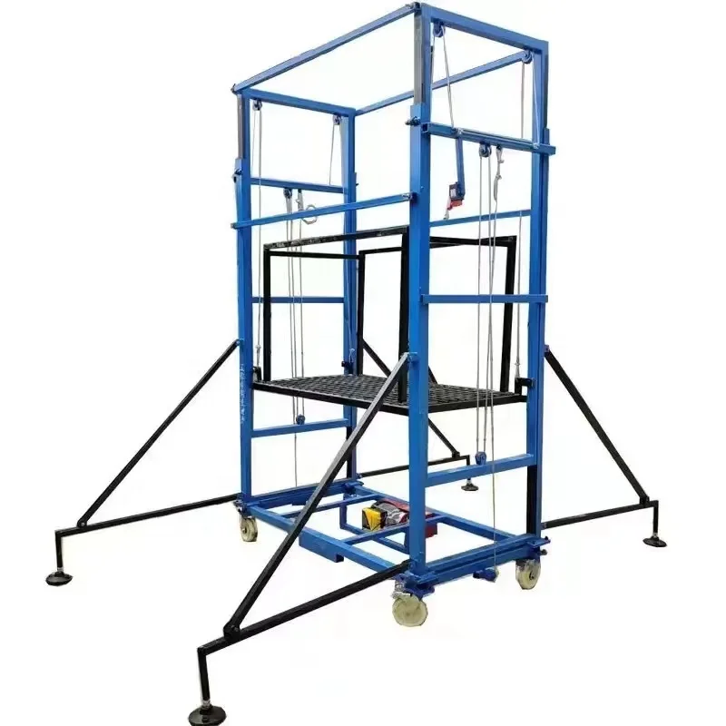 Easy Transport Casters Electric Scaffolding, Full Safety Guardrail for Workshop High Altitude Overhaul Tasks