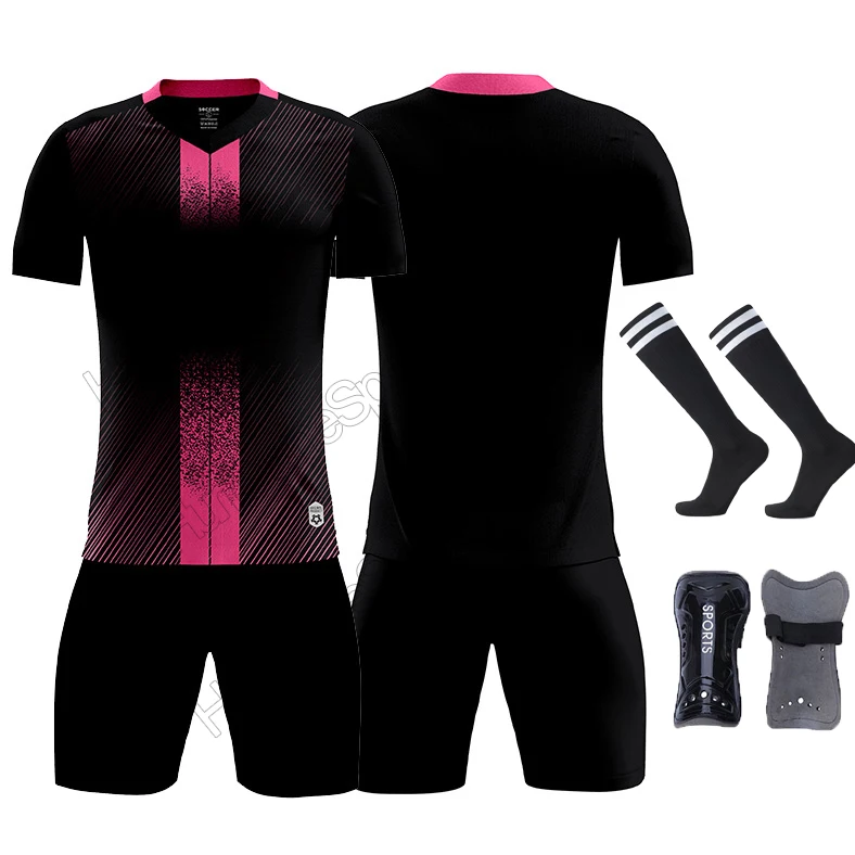 Set da calcio da uomo + calzini + tuta da allenamento per bambini di qualità Pad maglie da calcio set camicia da calcio per ragazzi abbigliamento uniformi da rilevamento