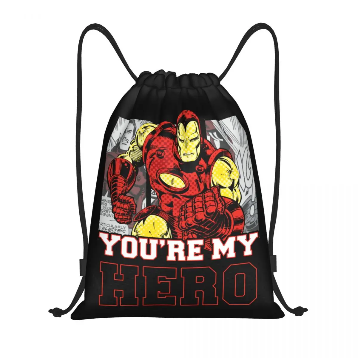 

Custom Iron Man Hero Dad Drawstring Bag Men Women Lightweight Sports Gym Storage Backpack