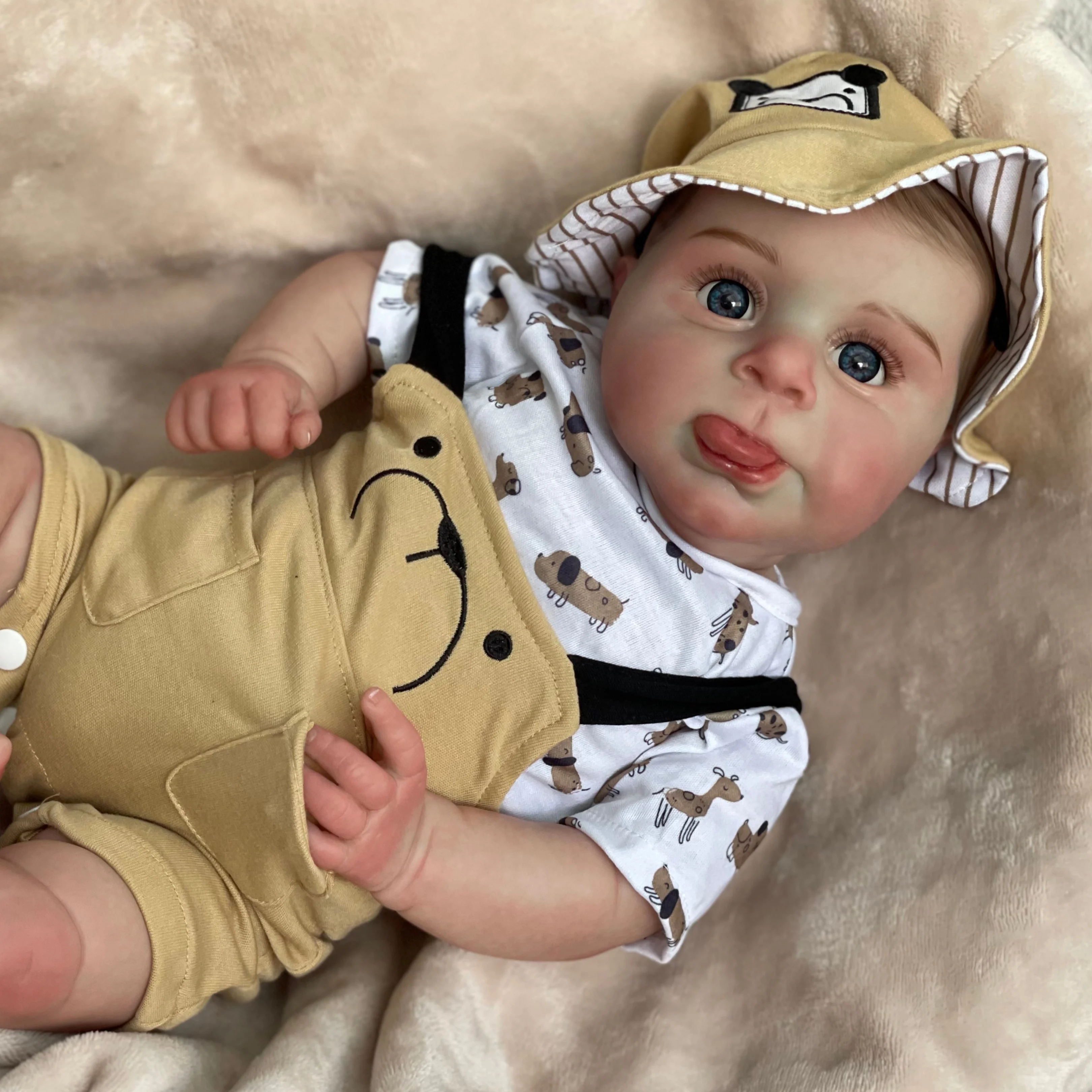 22 pollici bella bambola rinata corpo di stoffa e arti in vinile capelli dipinti realistici neonati Sebby morbidi regali di compleanno per bambini