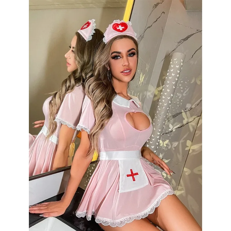 Role-playing Sexy Costumes Nurse Dress Babydoll Nightgown Hollow Sex Suit Sweety Japanese Cosplay Adult Outfits Sexy Lingerie