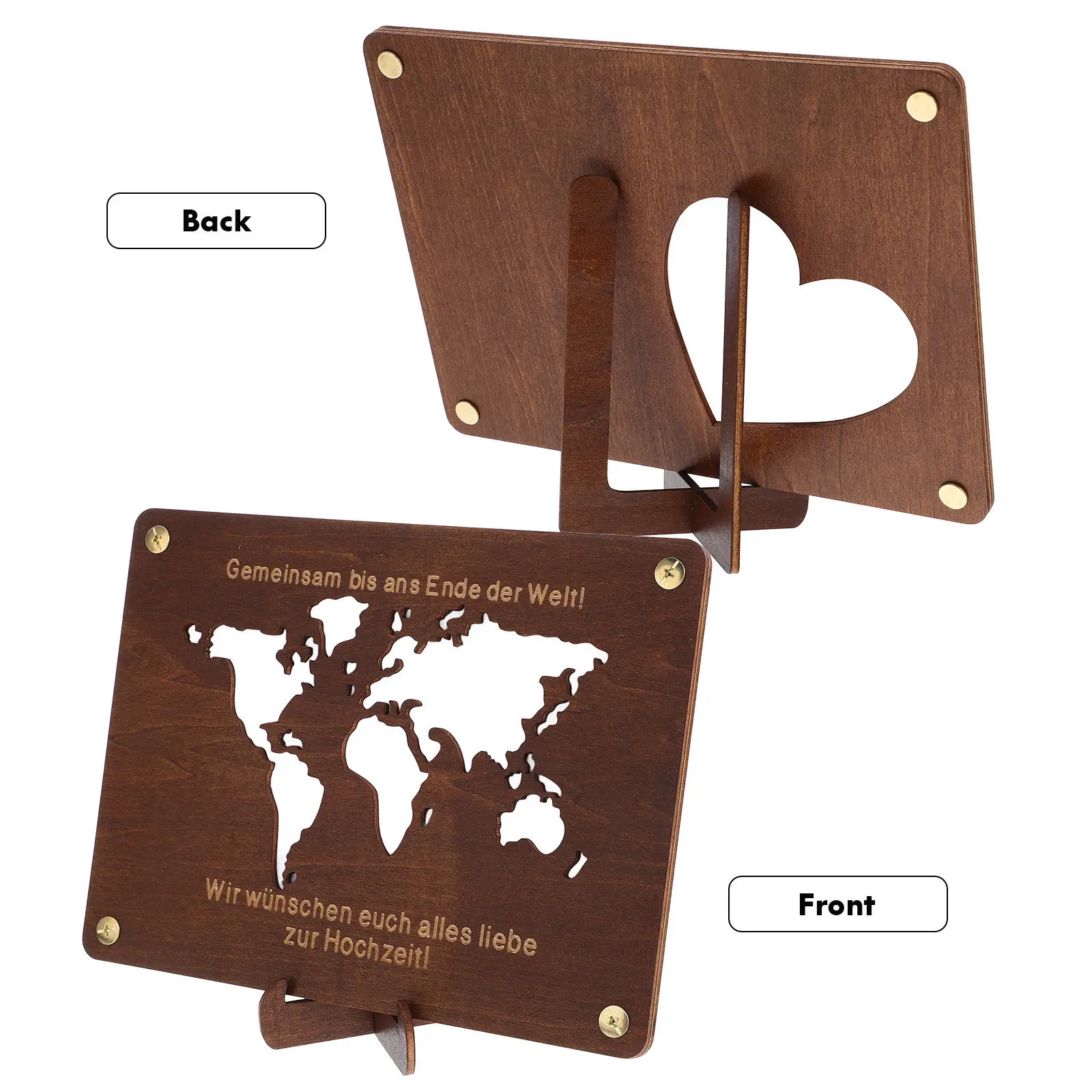 Natural Wood Rectangular Money Clip Cash Holder Graduation Gift Corporate Present Stylish Desk Drawer Organizer Portable Secure view 4