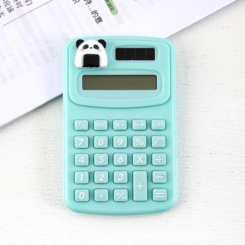 Карманный калькулятор панды, портативный мини калькулятор панды с милым дизайном, пластиковые резиновые кнопки, легкий для офиса