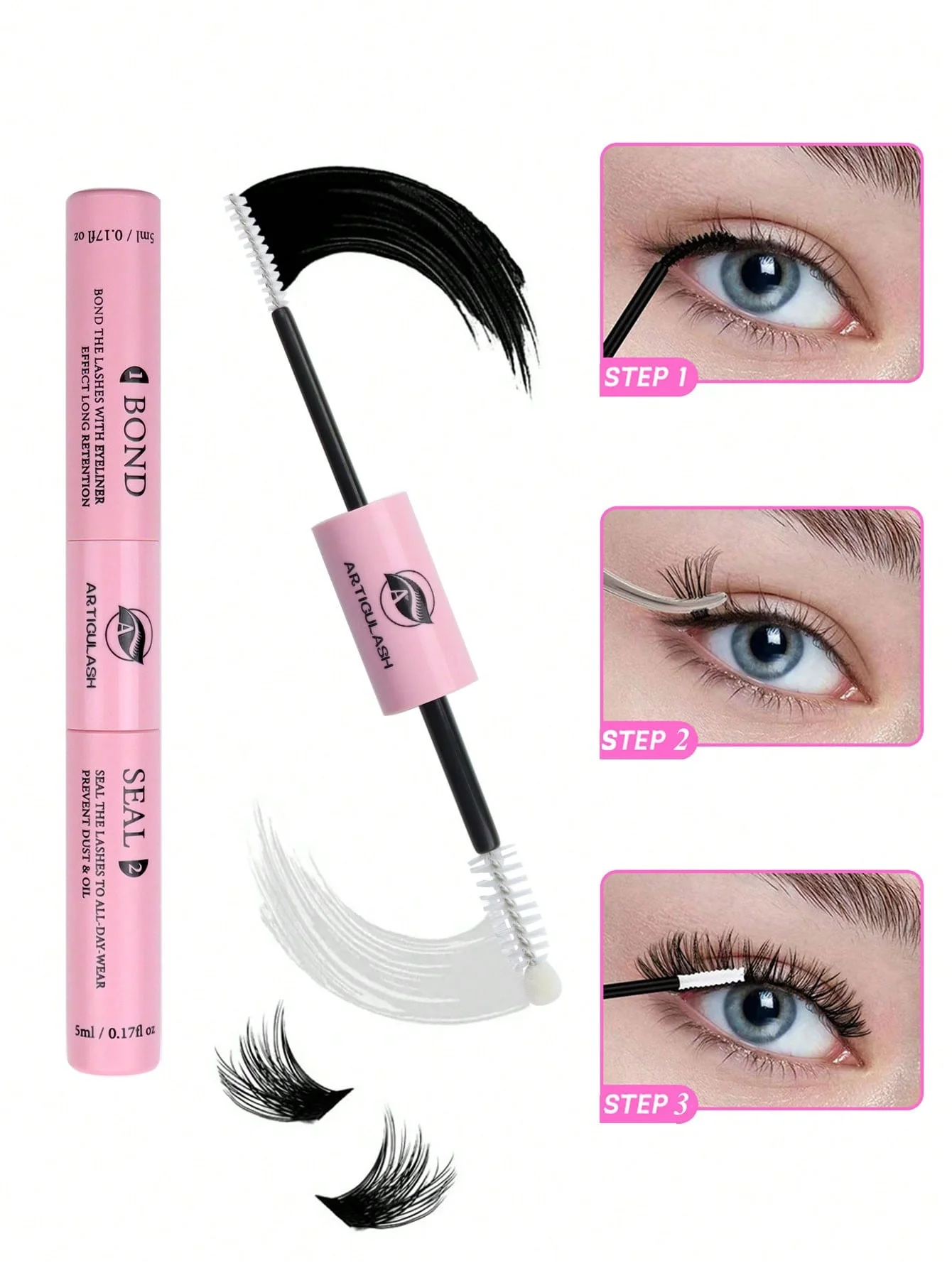 Pegamento y sello de pestañas para grupos de pestañas, unión y sello fijo fuerte, removedor, pegamento de pestañas duradero de 48H, pegamento para extensión de pestañas