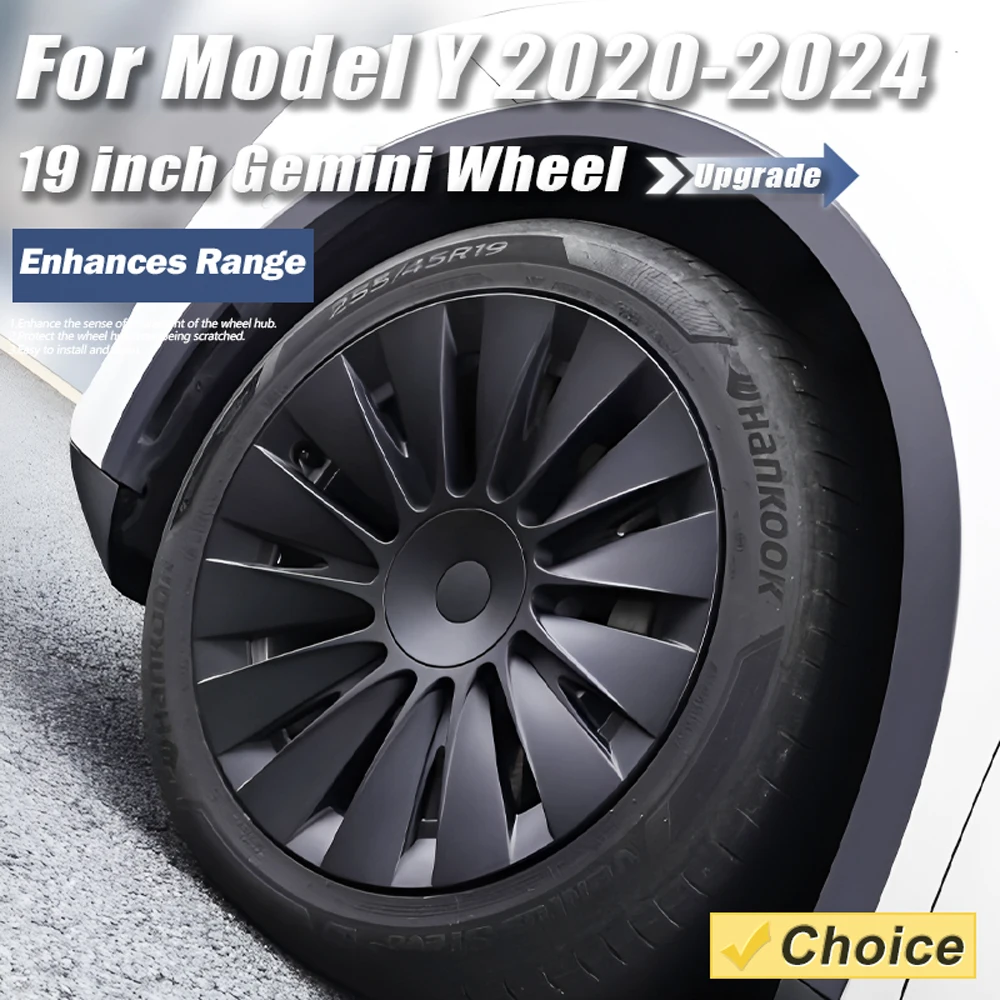 

4PCS Hub Cap for Tesla Model Y 19-Inch Performance Replacement Wheel Cap Full Rim Gemini Cover Accessories 2018-2024 Hubcap