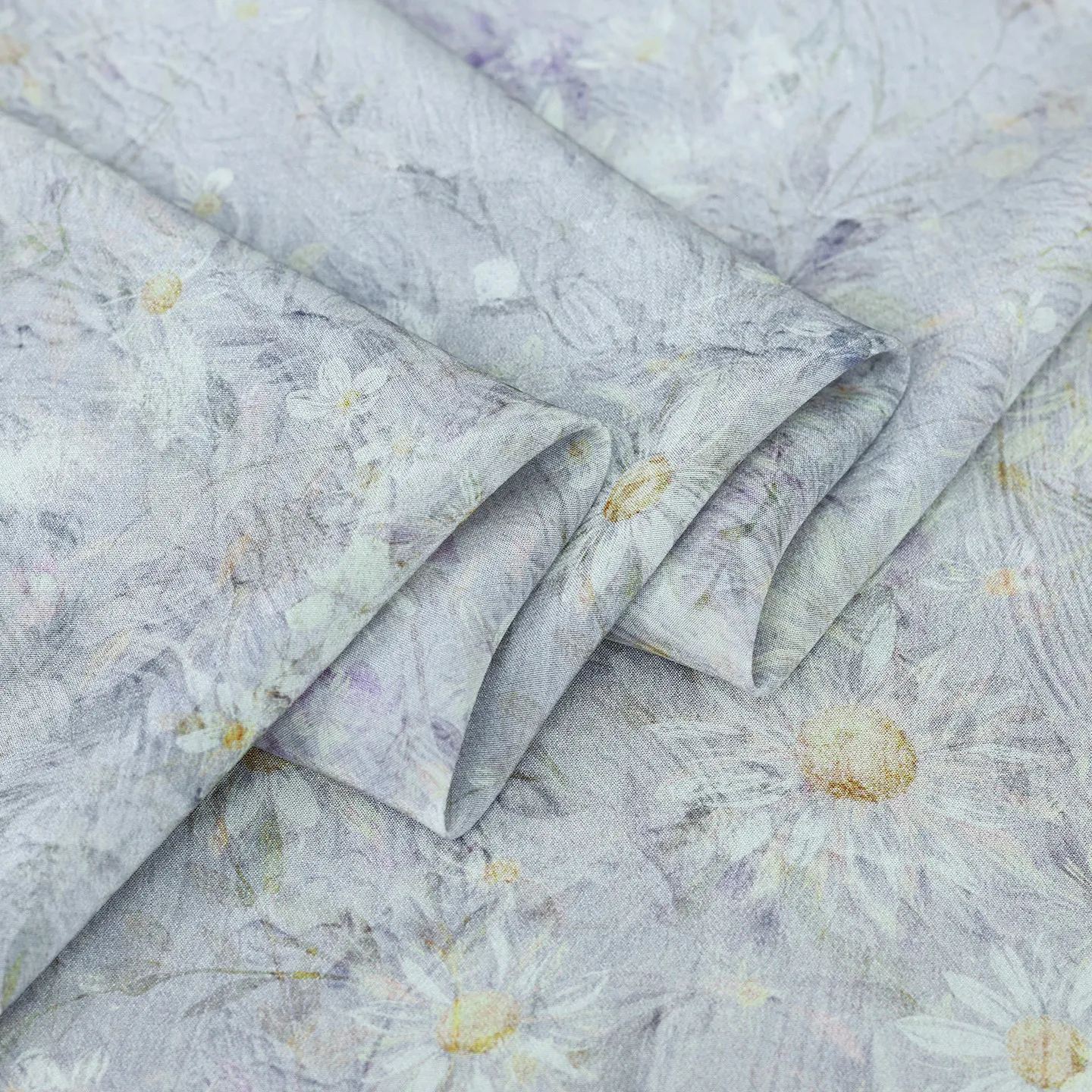 High Quality Gray Purple Silk Crepe De Chine Silkworm Fabric Clothing Designer Shirt Dress Cloth