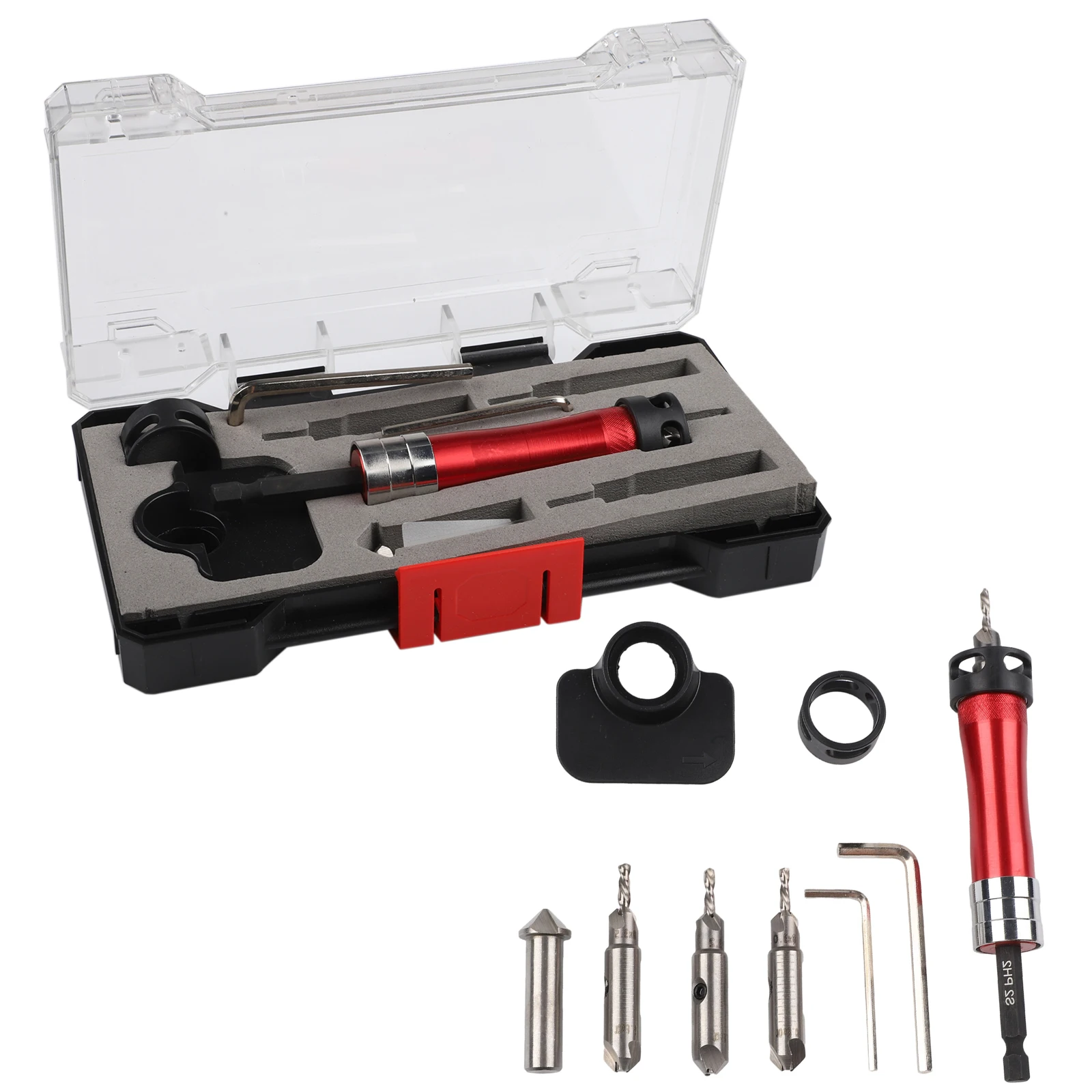 Adjustable Depth Stop Countersink Drill Bit Set 8mm 10mm Dual Side Chamfer Milling Cutter For Woodworking Plastic Soft Metal
