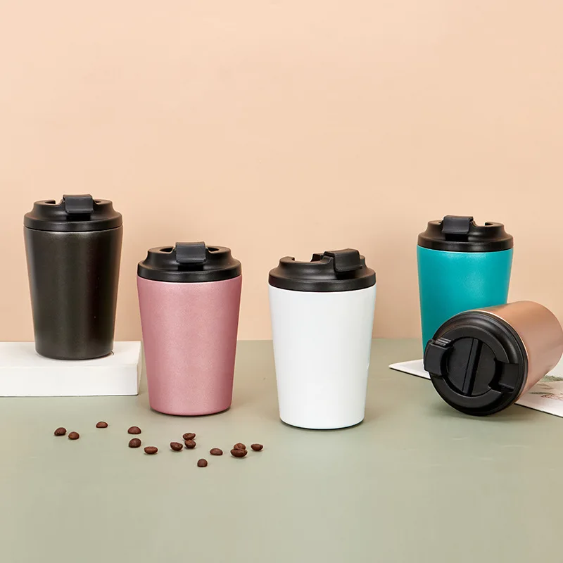 304 Stainless Steel Thermos Cup Ins Wind with Scale Mini Coffee Cup High-looking Portable Car Water Cup Water Bottle