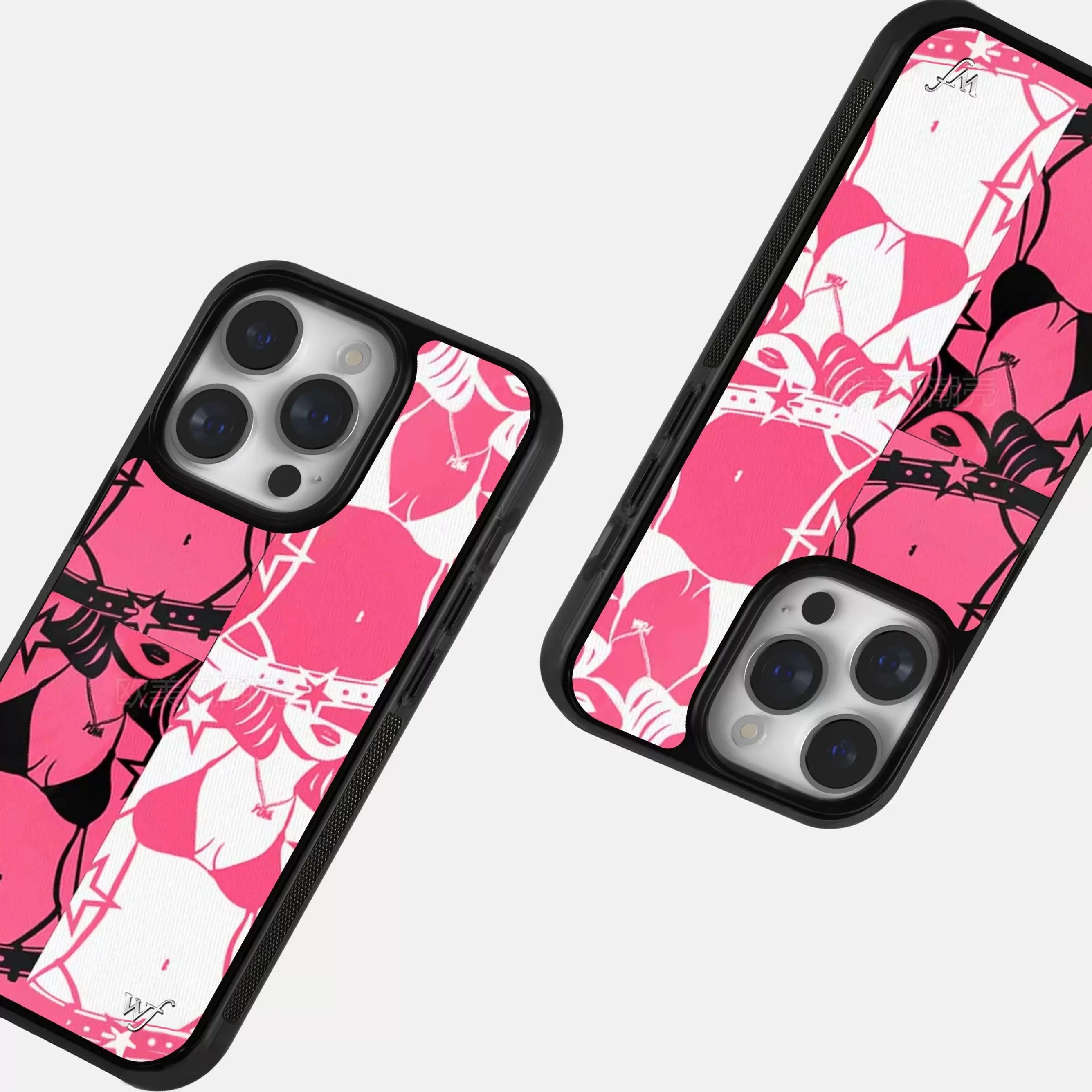 Luxury Wildflower Artistic Portrait Line Chest Phone Case For iPhone 17 13 14 15 16Pro Max WF Fashion sexy Bikini swimsuit Girl