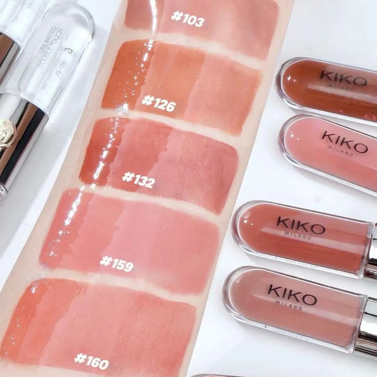 KIKO UNLIMITED DOUBLE TOUCH,Hydrating Feel&Vivid Pigment,Non-Sticky Formula&Long-Lasting Wear,Dual-Ended Design&Shine-Enhancing