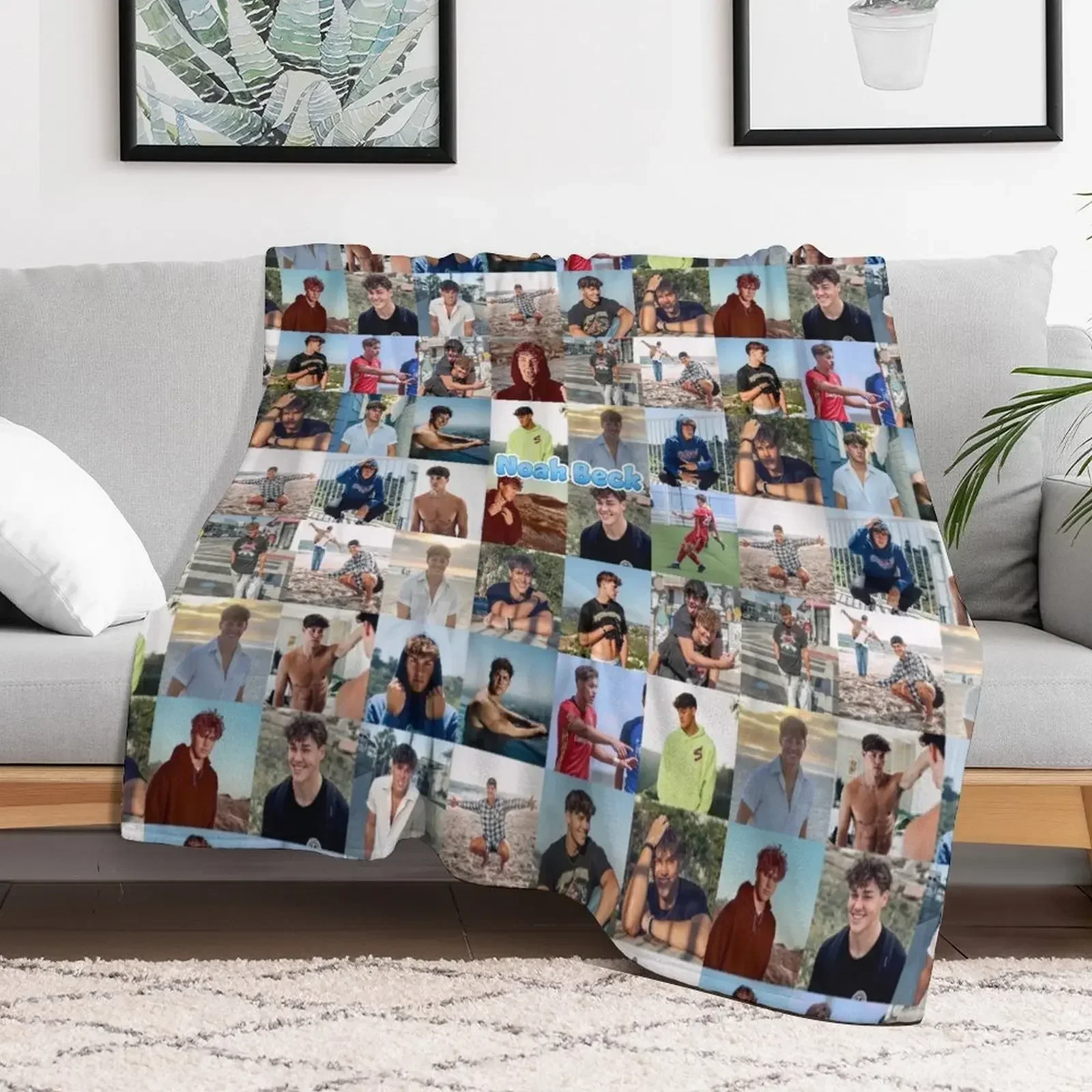 

Noah Beck Collage Throw Blanket Plaid for sofa Decoratives Blankets Sofas Of Decoration Blankets