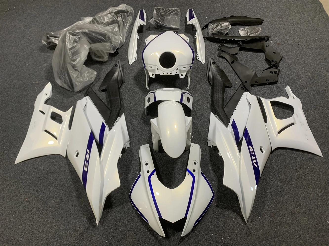 Motorcycle fairing fits YZF-R3 19 2021 22 23 year R25 2019 2020 2021 2022 2023 Fairing White Blue motorcycle housing