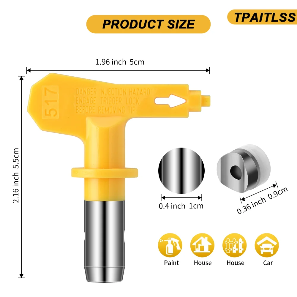 Imagem -03 - Airless Pistola Bico Ponta para Pulverizador Pintura Amarelo Vários Modelos