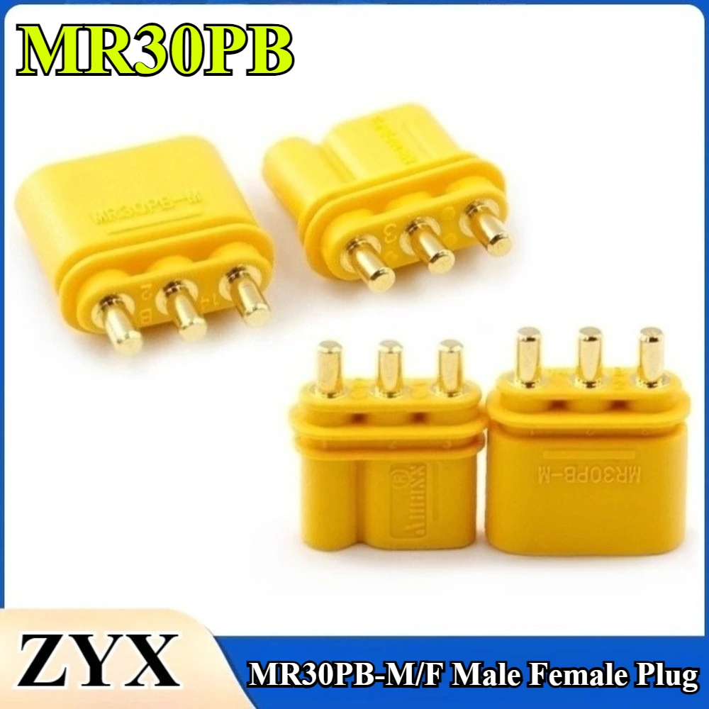 

2/5/10Pcs MR30PB MR30PB-M/F Male Female Plug High Power Brushless Motor ESC Connectors for RC Models Drone 3-Pin Banana Plugs