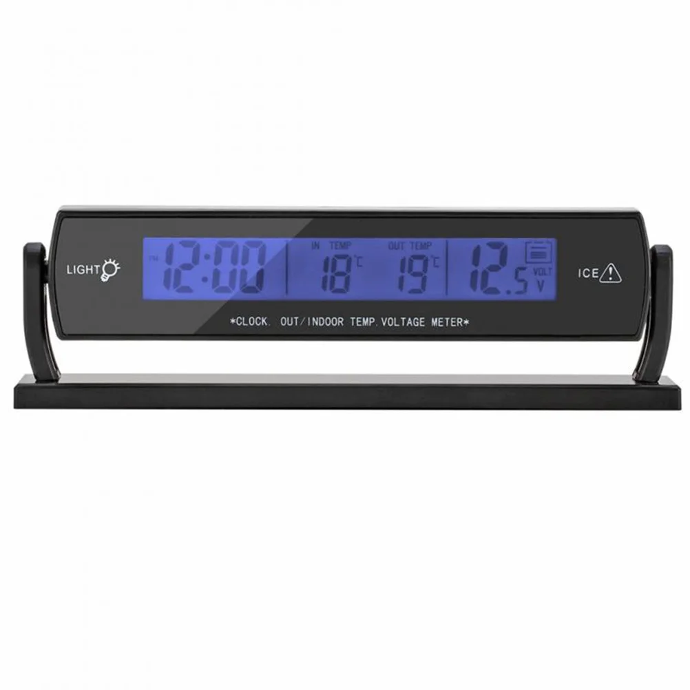 

Blue Back-Light Temperature Monitor For Car Digital Thermometer Clock With ℃/℉ Switch, Time/Date Display, 24H