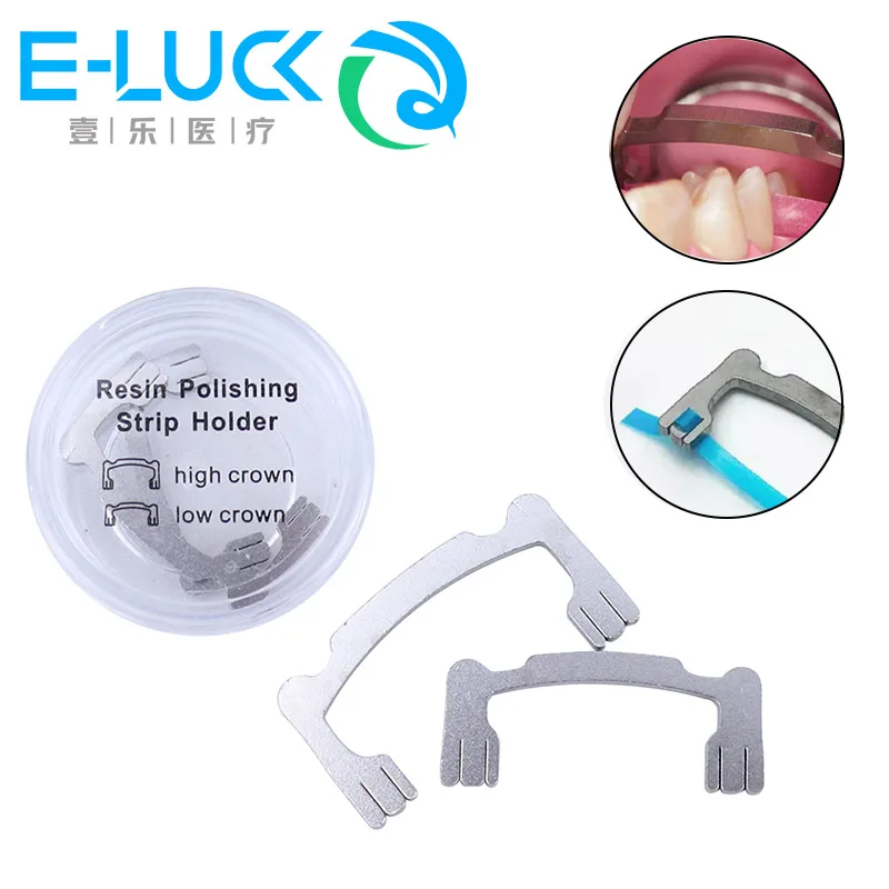 

2PCS/Set Dental Resin Polishing Strip Holder Stainless Steel Dentist Assistant Tools Dentistry Instrument Low+High Crown