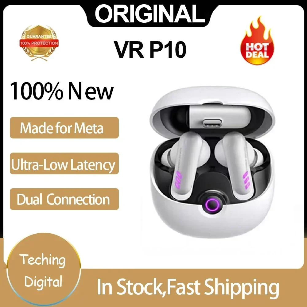 Original VR P10 Wireless Gaming Earphone 30ms Low Latency Earbud Dual Connection Dongle for Meta, Oculus ,Quest 2, VR,PS5,Switch