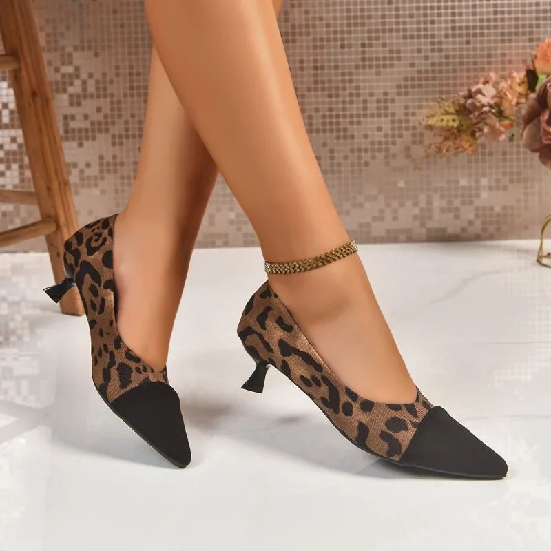 French Style Suede Pointed High Heels for Women 2025 Spring Temperament Everyday Versatile Skirt Matching Shallow Sandals 35--42