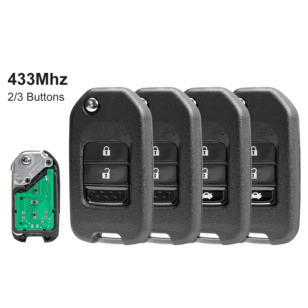 

433Mhz 2 Buttons / 3 Buttons Smart Car Remote Key Replacements Fit for Honda with Electronic 47A /47G Chip