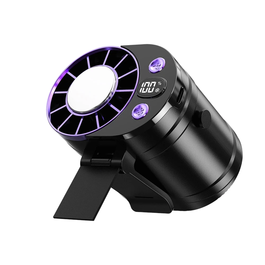 USB Rechargeable Waist Fan for Outdoor Camping and Heat Heavy Work Scenarios Portable Design with Stable Clip Attachment