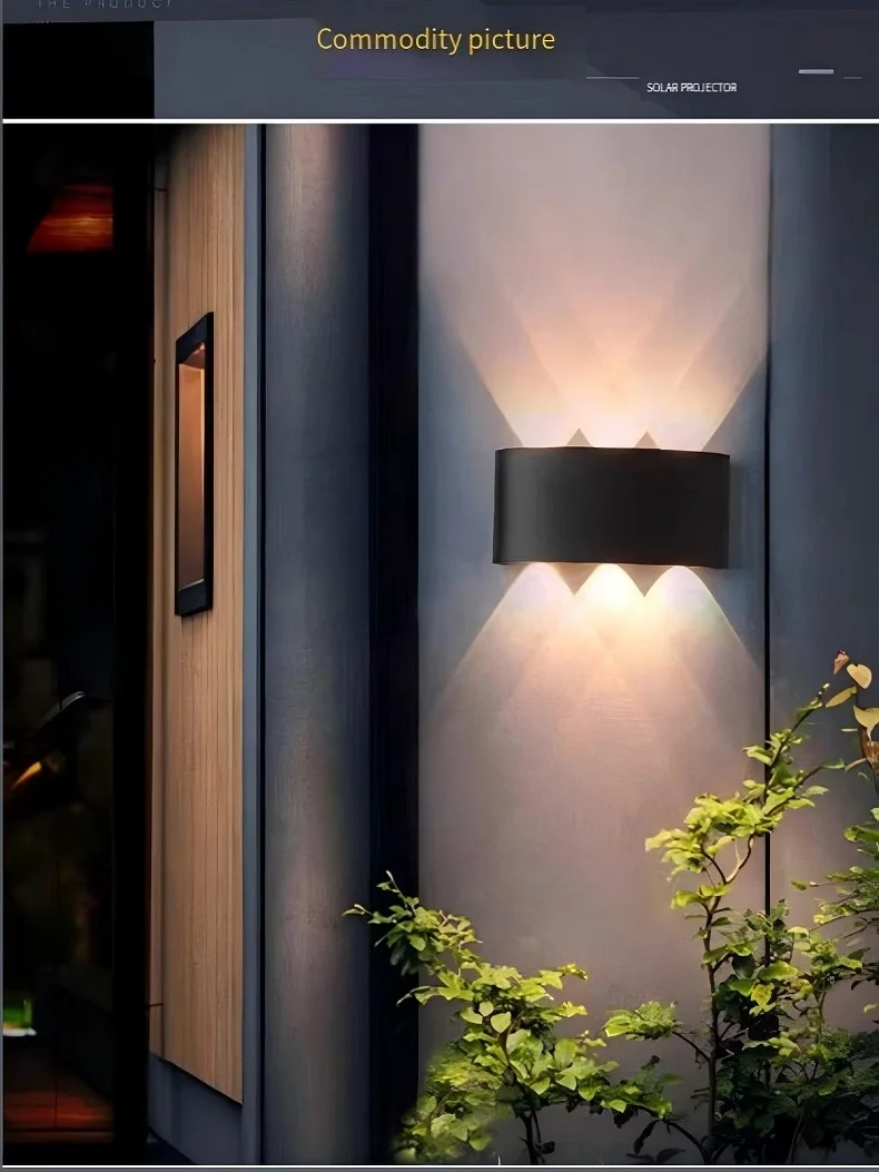 

IP65 LED indoor outdoor general 6 Head Wall Lamp Modern Simple Villa Courtyard Aisle Wall Lamp