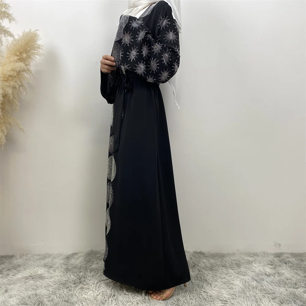 Muslim women\'s fashion New long sleeve cardigan dress Turkey Dubai Middle Eastern women\'s popular clothing