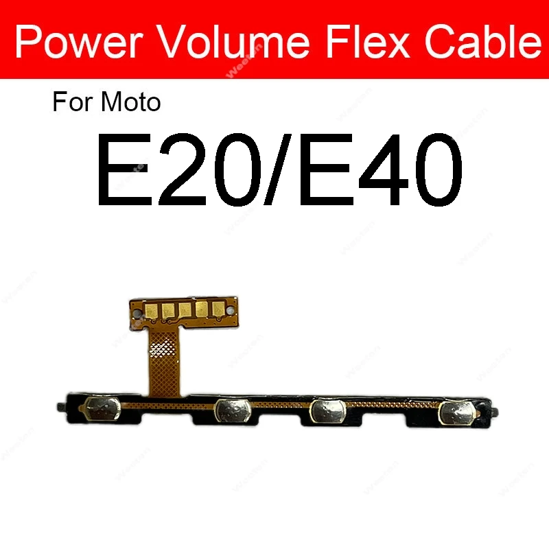 Power Volume Key Side Button Flex Cable For Motorola Moto E13 E20 E22 E30 E32 E32s E40 On/Off Power Volume Flex Ribbon Parts