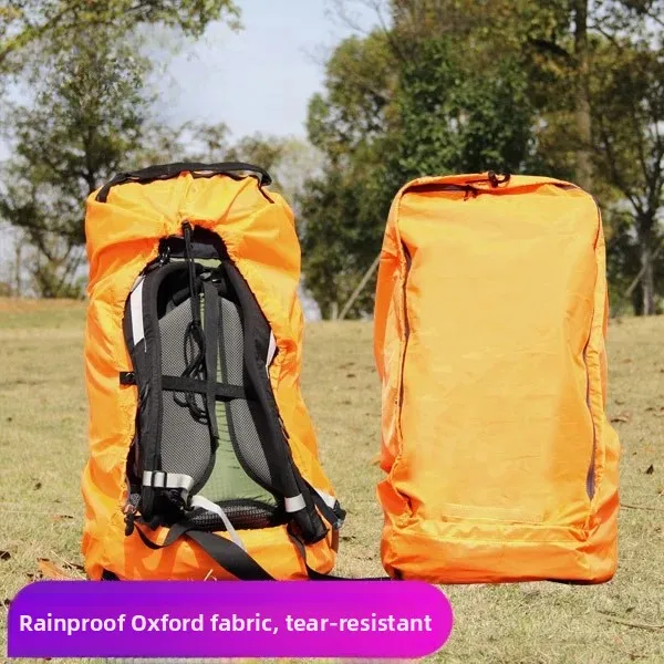 Bluefield Waterproof Dustproof Zippered Full-Closure Hiking Backpack with Rain Cover Unisex Double-Shoulder Travel Bag