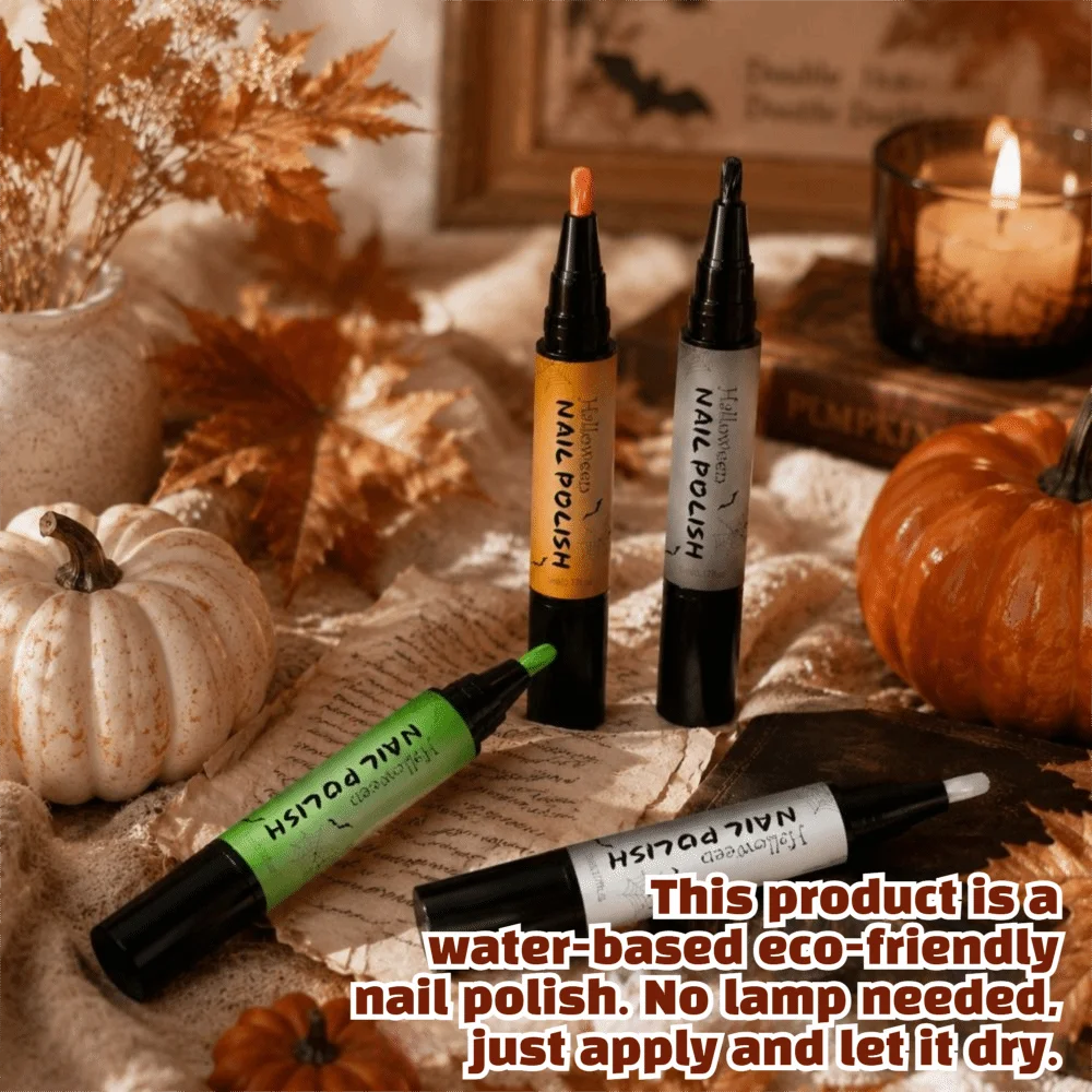 Quick Drying Nail Polish Pens High Saturated Peel Off Water Nail Polish Solid Color Baking Free Baking Nail Polish Cosplay