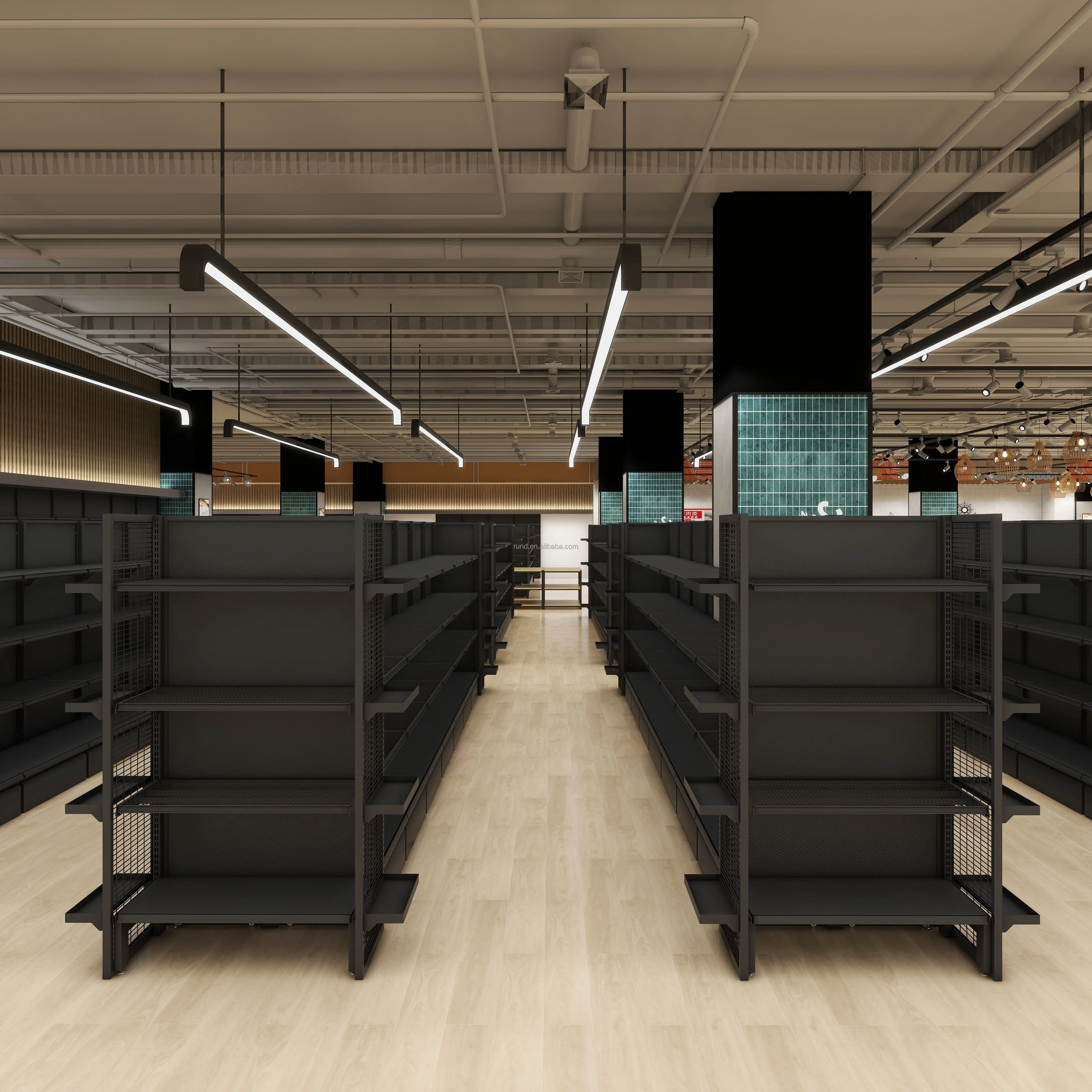 Heavy Duty Metal Supermarket Shelves Double-Sided Mesh Display Shelves Durable Rack for Supermarkets Custom Size